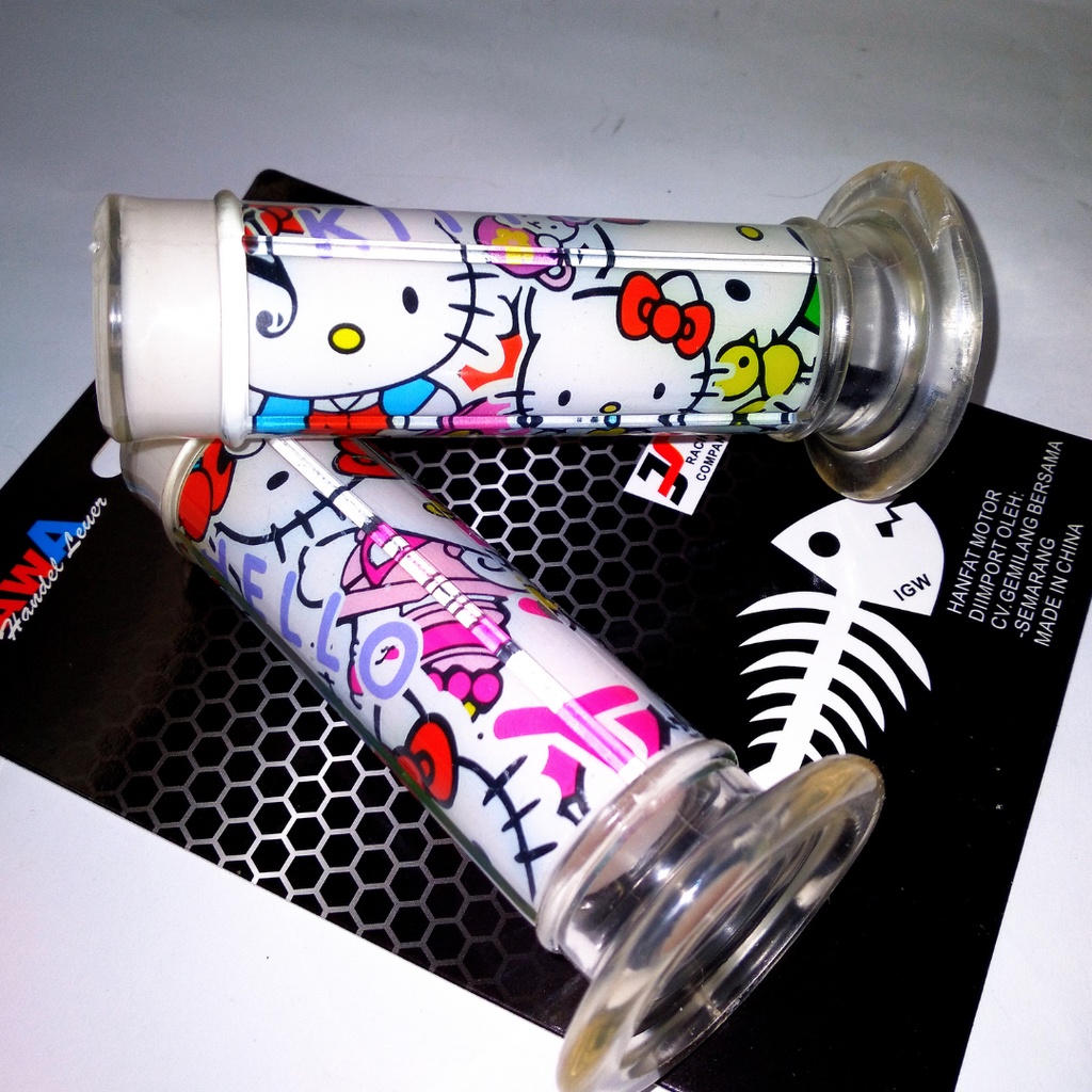 Handgrip Micky Mouse, Hello Kitty Grip Motor Variasi Motor Beat, Scoopy,Vario,Mio Karet Silicon/Slop Sarung Gas Untuk Semua Motor