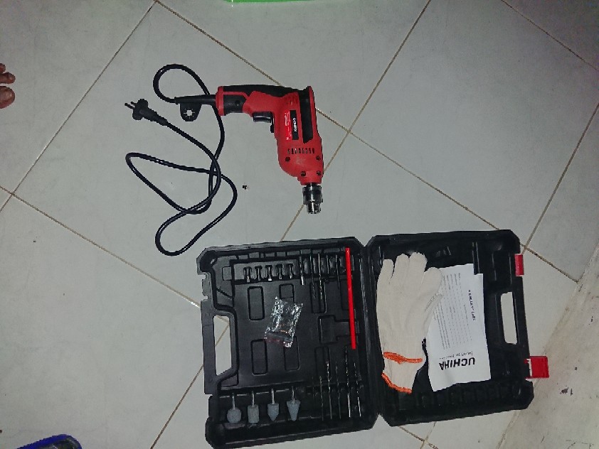 Mesin Bor 10mm Uchiha Heavy Duty Kerja Berat Drill Listrik Ori