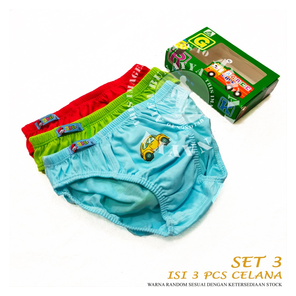 3 Pcs Celana Dalam Anak Laki-laki AGREE BOYS AB0E-AGK-X Soldiers CD Boys Underwear