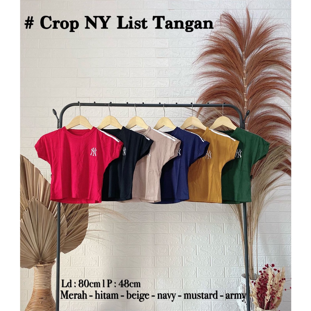 Crop Wanita CROP TOP NY Bordir List Tangan One size