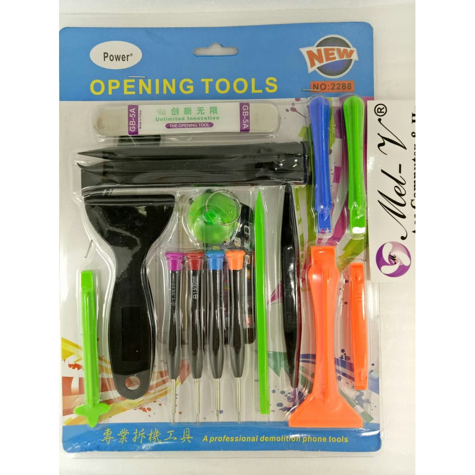 Obeng Set Power No 2288 / Opening Tools Set / Alat service  Pembuka Casing Bisa Untuk Semua hp