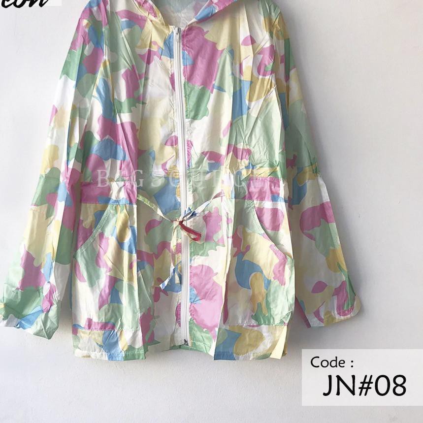Trend Jaket Parasut Neon Import Wanita Murah Transparan Sport Olahraga Dewasa Remaja Running 64T~