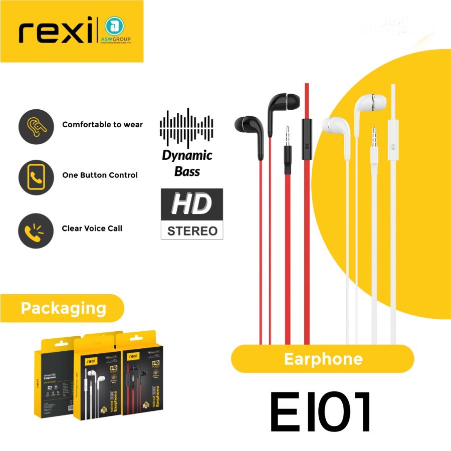 HEADSET REXI WIRED Ei01 DYNAMIC BASS HD STEREO