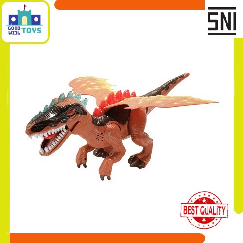 Mainan Anak Dinosaurus Baterai T-Rex Bisa Mengepakan Sayap 6009