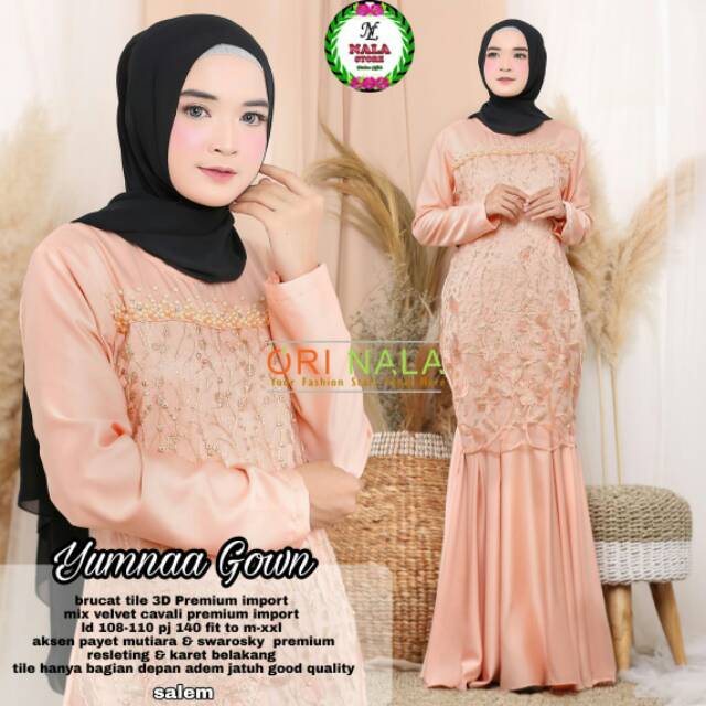 Yumnaa gown ori by Nala store || Gamis pesta || Gamis brukat