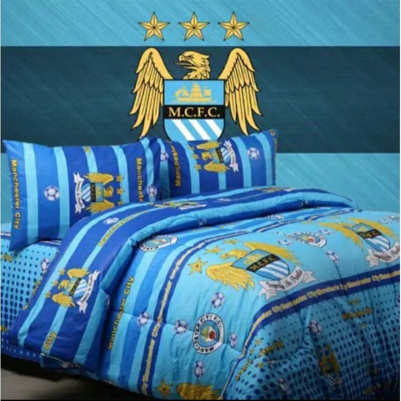 Sprei motif bola MANCHESTER UNITED Ukuran 90*200-200*200
