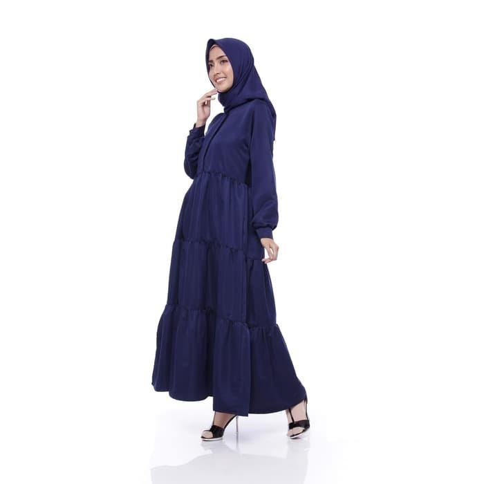 Gamis 2020 - AM Dress | Kain Balotelli | Gamis Syari Muslimah | 5 Warna Pilihan (Mustard, Navy, Blac