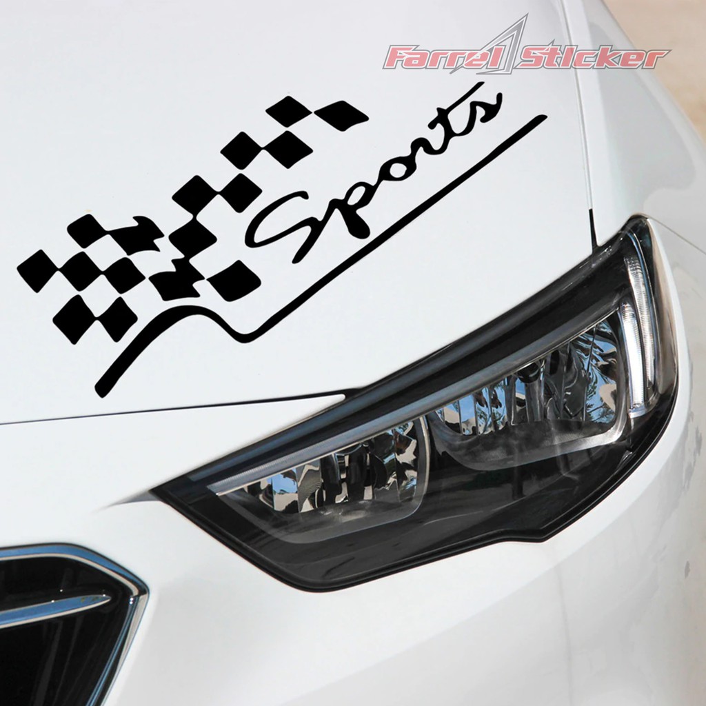 Stiker mobil Racing Sports bendera Sticker