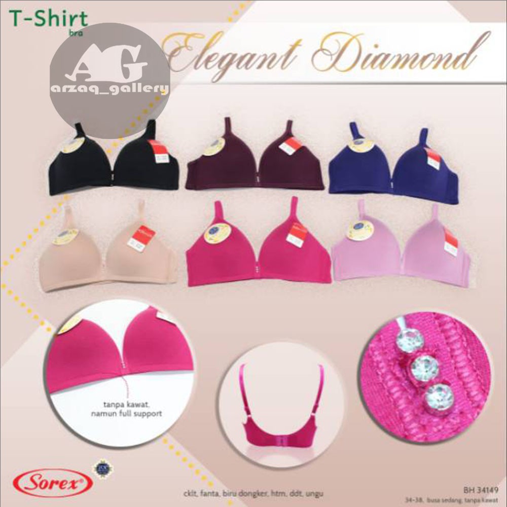 BH SOREX 34149 | Bh Sorex Busa Tanpa Kawat | Bra Sorex T- Shirt | Pakaian Dalam Perempuan | Bh Wanita | Bra Wanita |