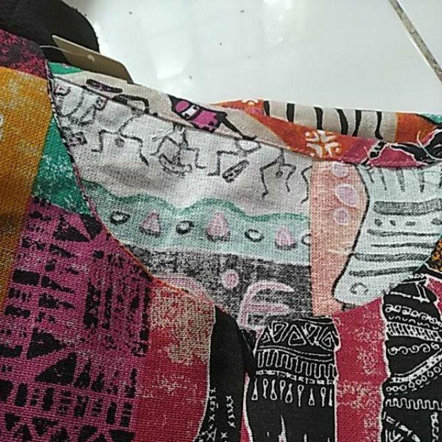 Bd 9008.09 - Gamis Rami Linen Batik Cantik Muslimah Busui Sleting Depan Tali Ikat Murah Sale Allsize