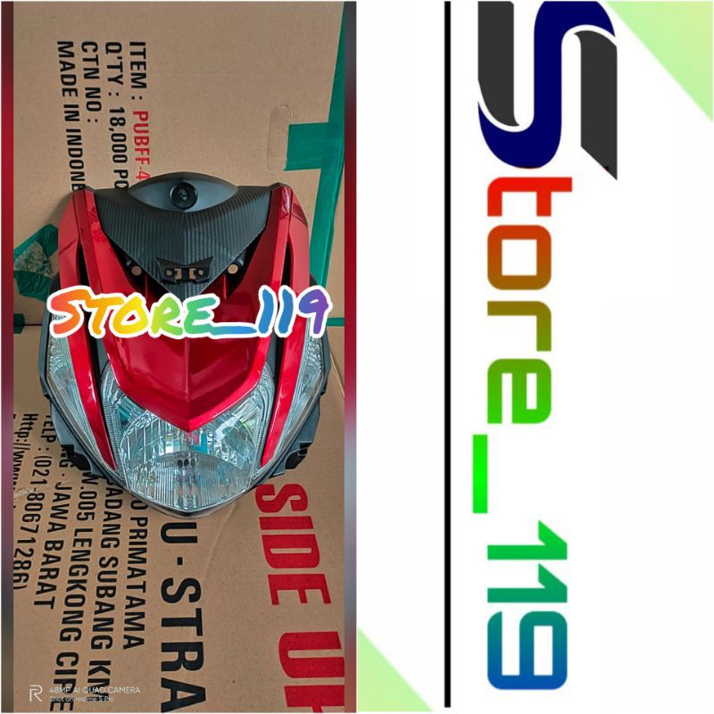 TAMENG DASI DEPAN PLUS REPLEKTOR LAMPU MIO M3/MIO Z/MIO 125 MERAH
