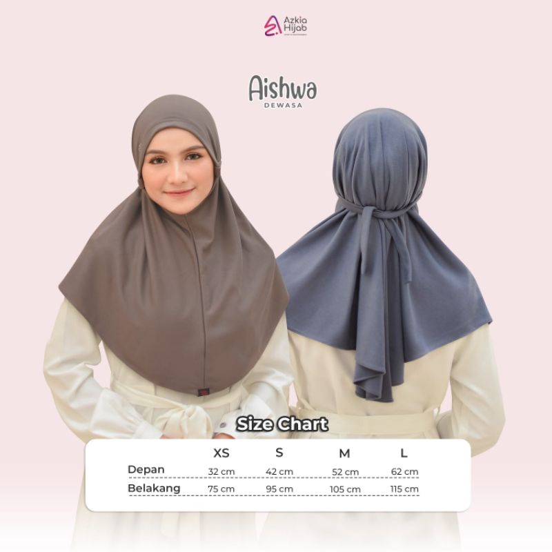Hijab AISHWA dewasa size L Azkia Hijab Original