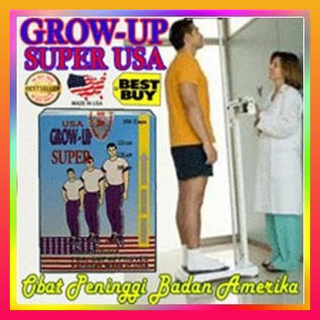 OBAT SUPLEMEN VITAMIN PENAMBAH TINGGI BADAN GROWUP GROW UP PRIA WANITA BARU