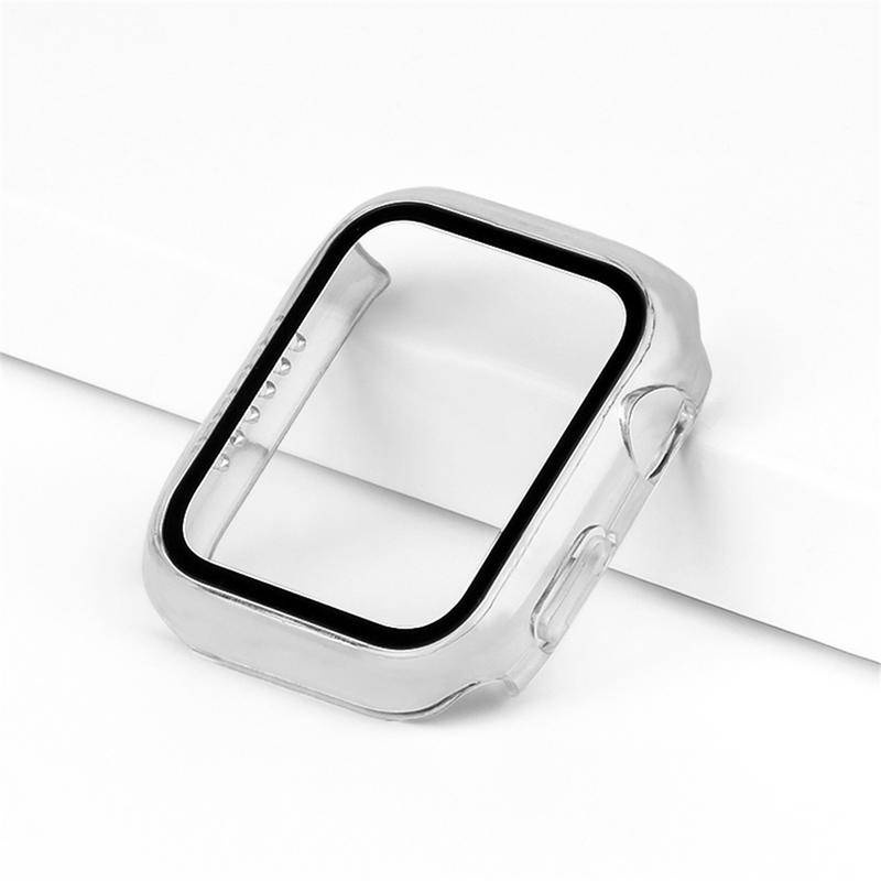 Bumper Tempered Glass + Cover Untuk Apple Watch Seri 8 7 41mm 45mm 6 5 4 SE 3 2 1 38 40 42 44mm