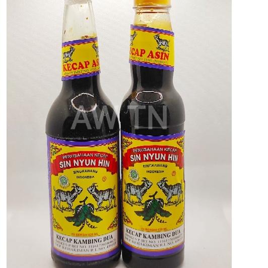

kecap asin kambing dua botol kaca / plastik 국
