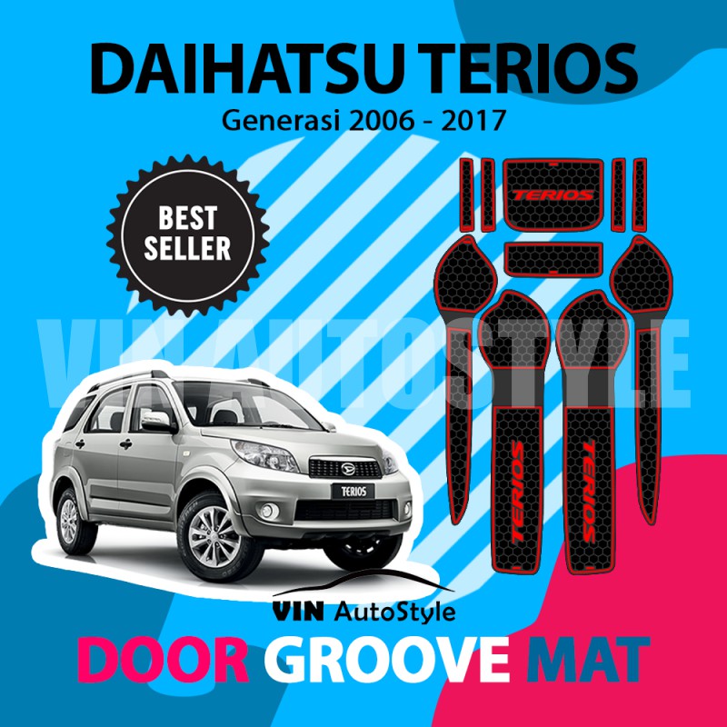 Antislip Rubber Mat Daihatsu Terios  | Door Groove Mat | Aksesoris Interior Mobil