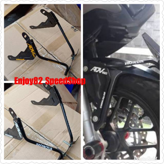 Breket Bracket Dudukan Plat Nomor Polisi Nopol Honda ADV 150 Depan Di atas Spakbor