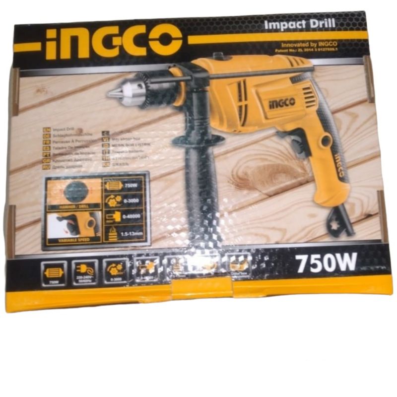 MESIN BOR TANGAN BETON 13MM IMPACT DRILL 13MM INGCO (ID7508)