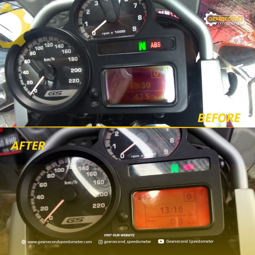 Jual SERVICE LCD SPEEDOMETER BMW R 1200 GS SUNBURN/KEBAKAR GEARSECOND