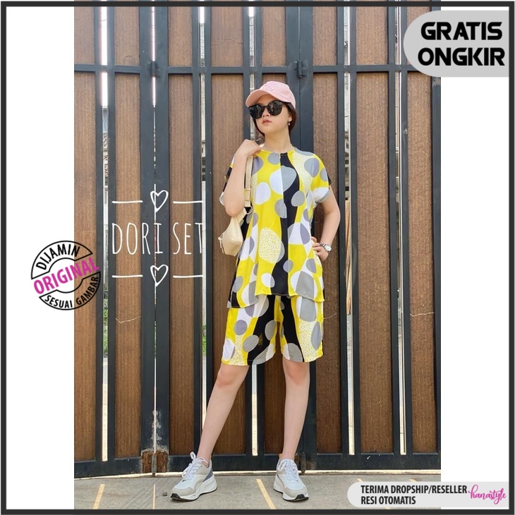 DORI SET Baju Tidur Pendek Murah   [Hana Style]