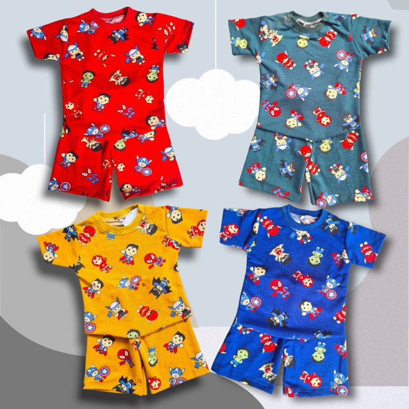 Setelan Anak Cowo Set Baju Anak SQUIDGAME SERIES 1-6 Tahun BAJU PENDEK CELANA PENDEK