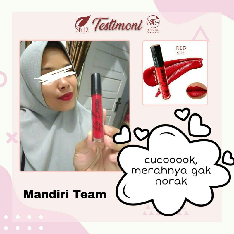 LIP CREAM MOIST SR12 BEBAS PARABEN LIP KRIM LEMBUT &amp; NYAMAN DI BIBIR BERSTANDAR BPOM / KOSMETIK