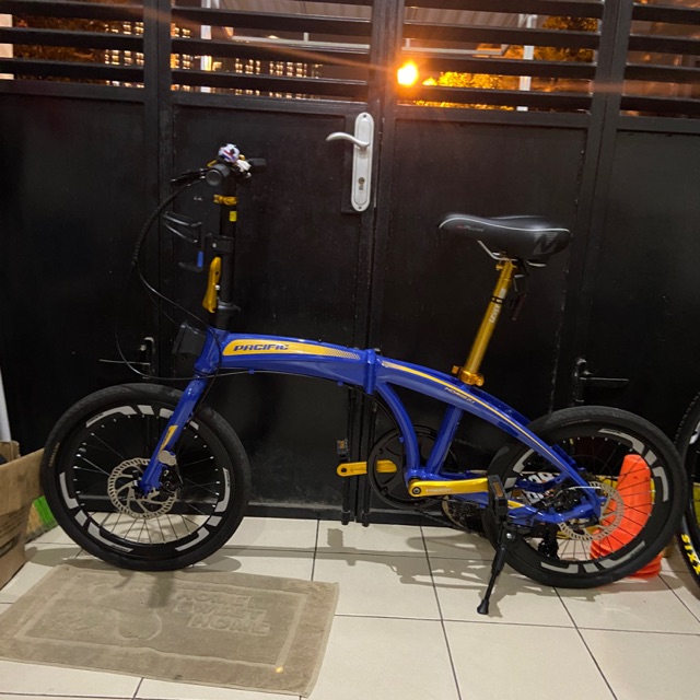 Sepeda lipat Pacific noris 2.1 biru 20 inch bekas ( baru dipakai sebulan) ready stock