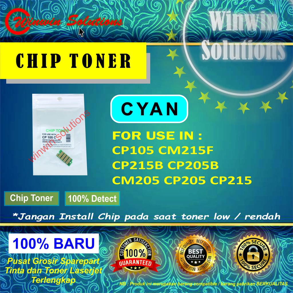CHIP TONER XEROX CP105 CM215F CP215B CP205B CM205 CP205 CP215 CYAN