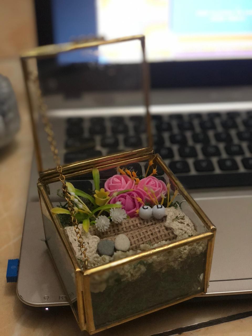 Kotak Cincin Terarium Ready Stock! Free Inisial
