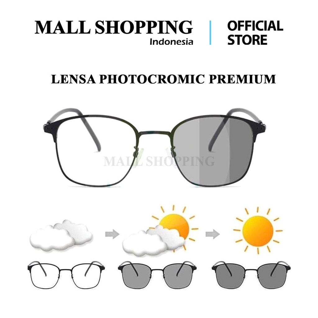 (COD) Kacamata 2 In1 Lensa Photocromic Anti Radiasi Anti Silau Unisex MALL SHOPPING