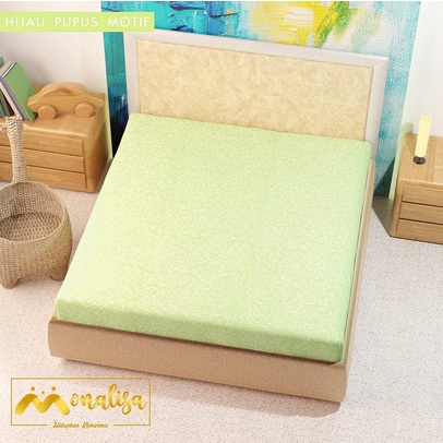 GROSIR SPREI WATERPROOF MONALISA UKURAN 180X200 DAN 160X200 TINGGI 20-hijau pupus motif
