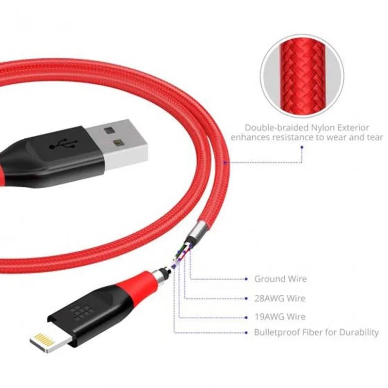 Tronsmart 19AWG Double Braided Lightning Cable 0.3M(1ft) [LTA22]