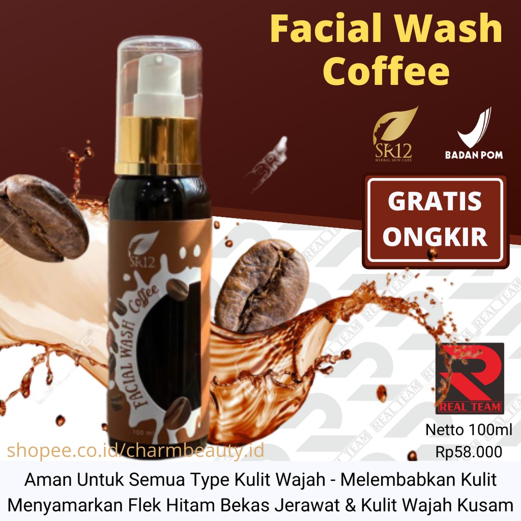 Facial Wash Cleansing Oil Penghilang Bekas Jerawat Facial Wash Coffee SR12 Sabun Muka Glowing Flek Hitam Wajah Kusam Herbal Bpom