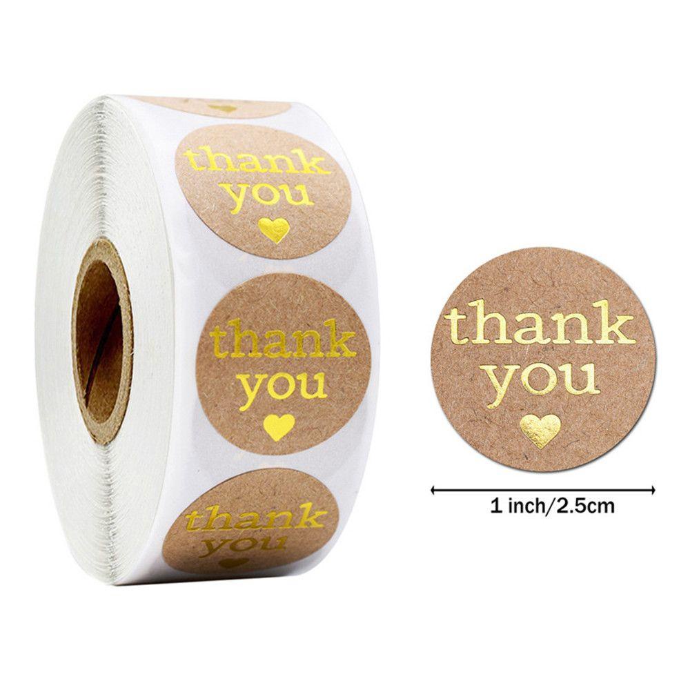 Populer 500pcs Thank You Sticker Roll Packaging Paket Kado Kertas Scrapbooking Vintage