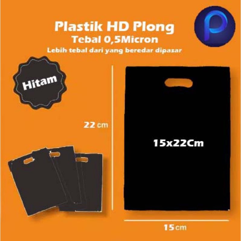 (isi 100Pcs) Plastik Plong HD Plastik Hitam Oval 15x22 Kantong Plastik Olshop tebal 50Micron