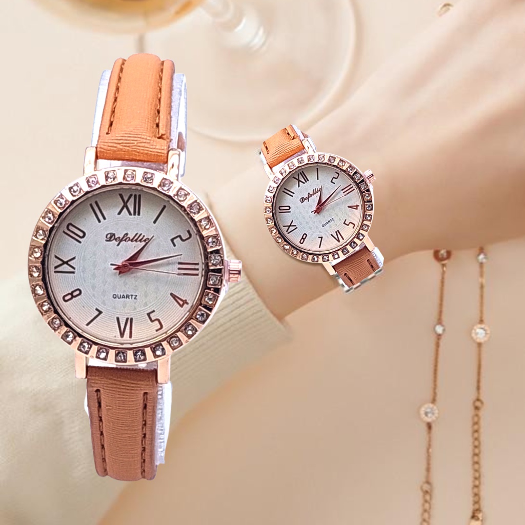 [F86] Jam Tangan Wanita Tali kulit | jam Tangan Fashion Wanita masa kini