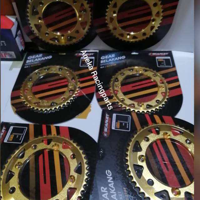 Gir klx supermoto scarlet raacing mx series ukuran 43-50 / gir belakang klx warna gold