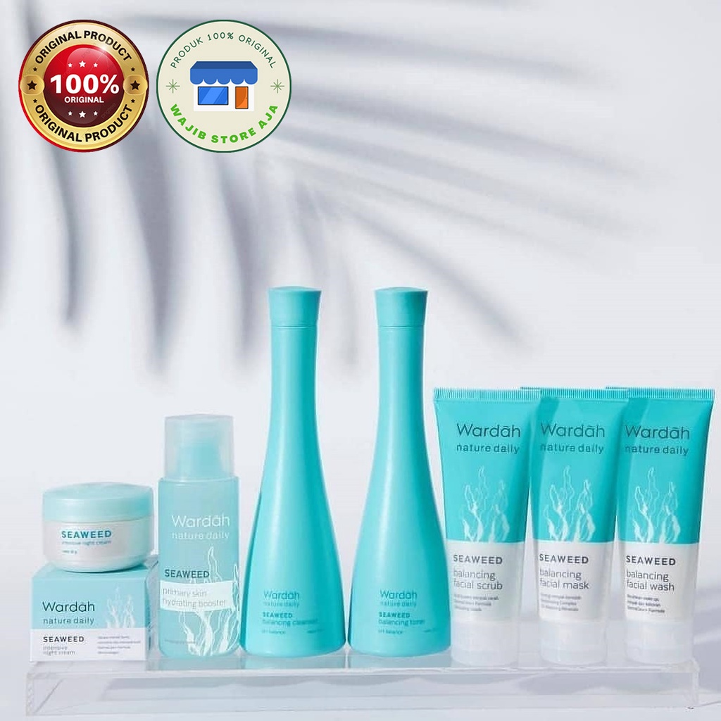 Wardah Nature Daily Seaweed Series ~ Facial Wash | Balancing Cleanser | Toner | Facial Mask | Scrub 