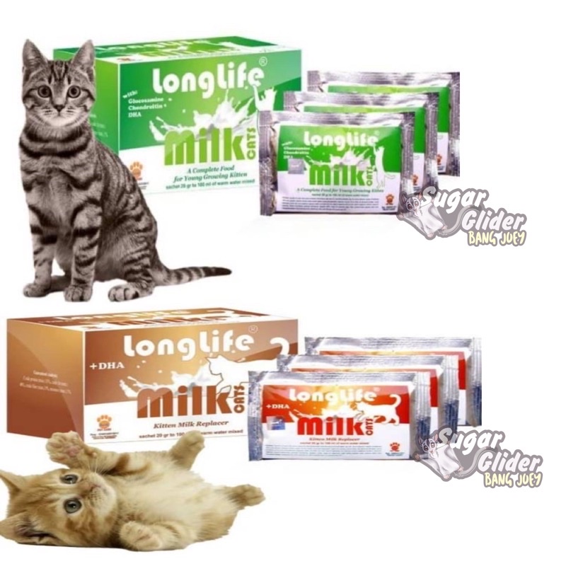 Susu Kucing LongLife Sachet 20gr Growing Cat hijau Long Life milk oren kucing kitten adult cats milk