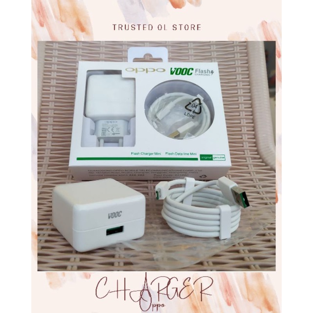 Charger Oppo Original Micro Usb VOOC Fast Charging Travel Charger Oppo