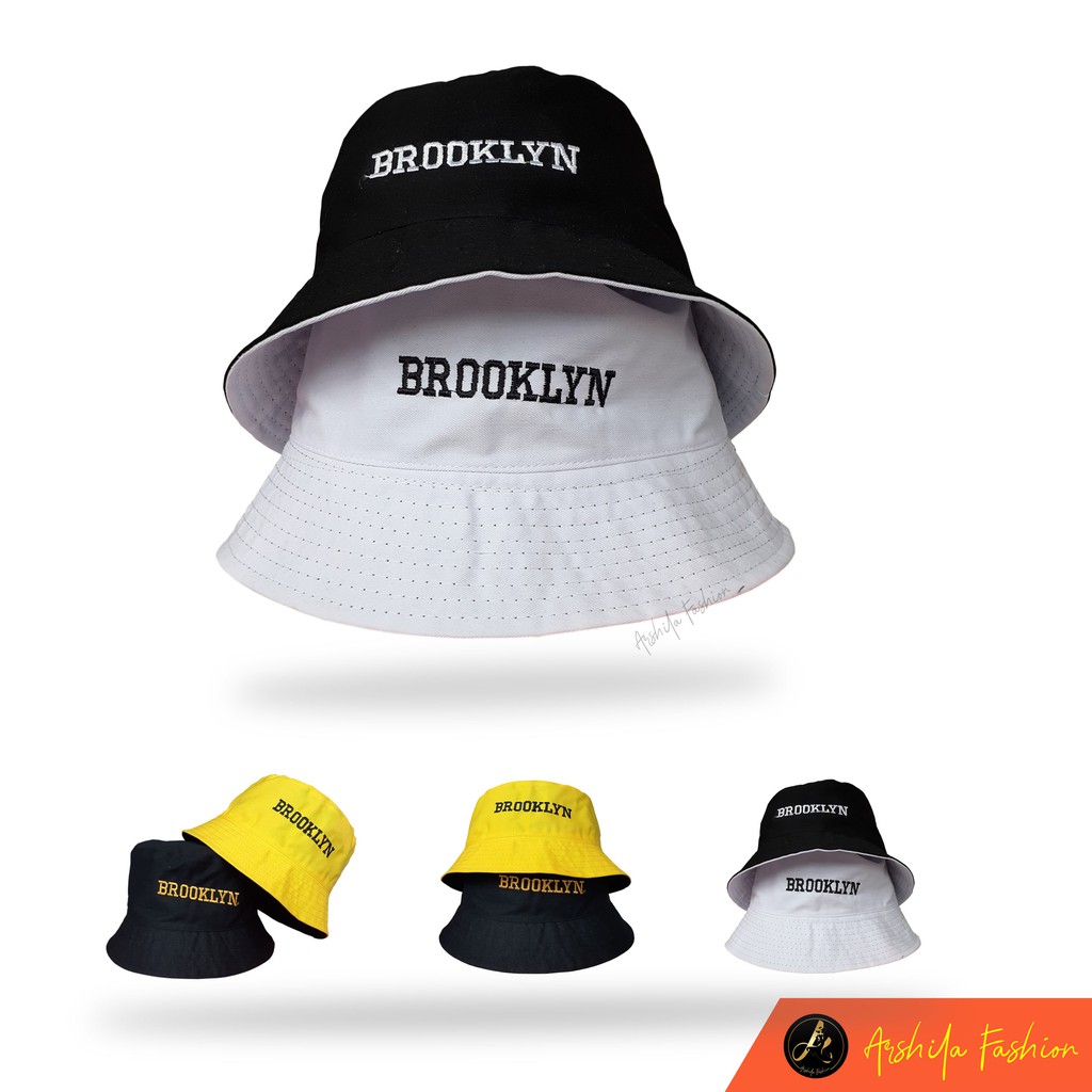 Topi Bucket Bordir Brooklyn / Bucket Bordir Model Terbaru
