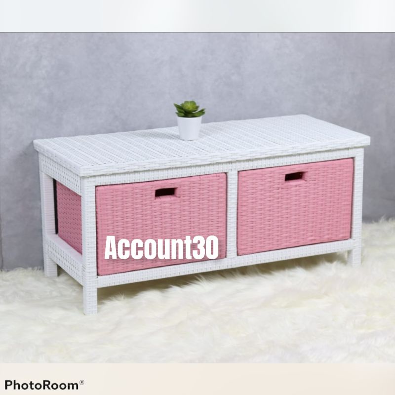 Lemari Laci Rotan 2 Samping