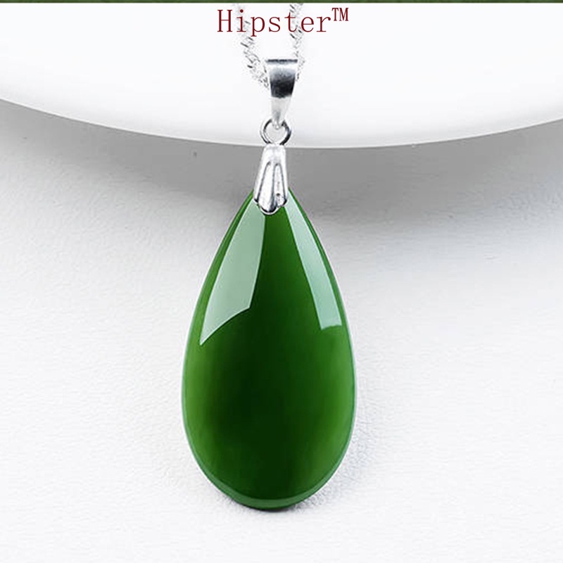 Retro Hot Sale Fashion Natural Emerald Temperament Clavicle Chain