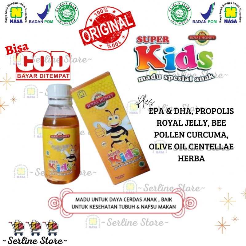 

NATURAL HONEY SUPER KIDS NASA ORIGINAL / ROYAL HONEY KIDS ENVELLA / MADU ANAK / MADU ASLI / MADU MURNI KHUSUS UNTUK ANAK
