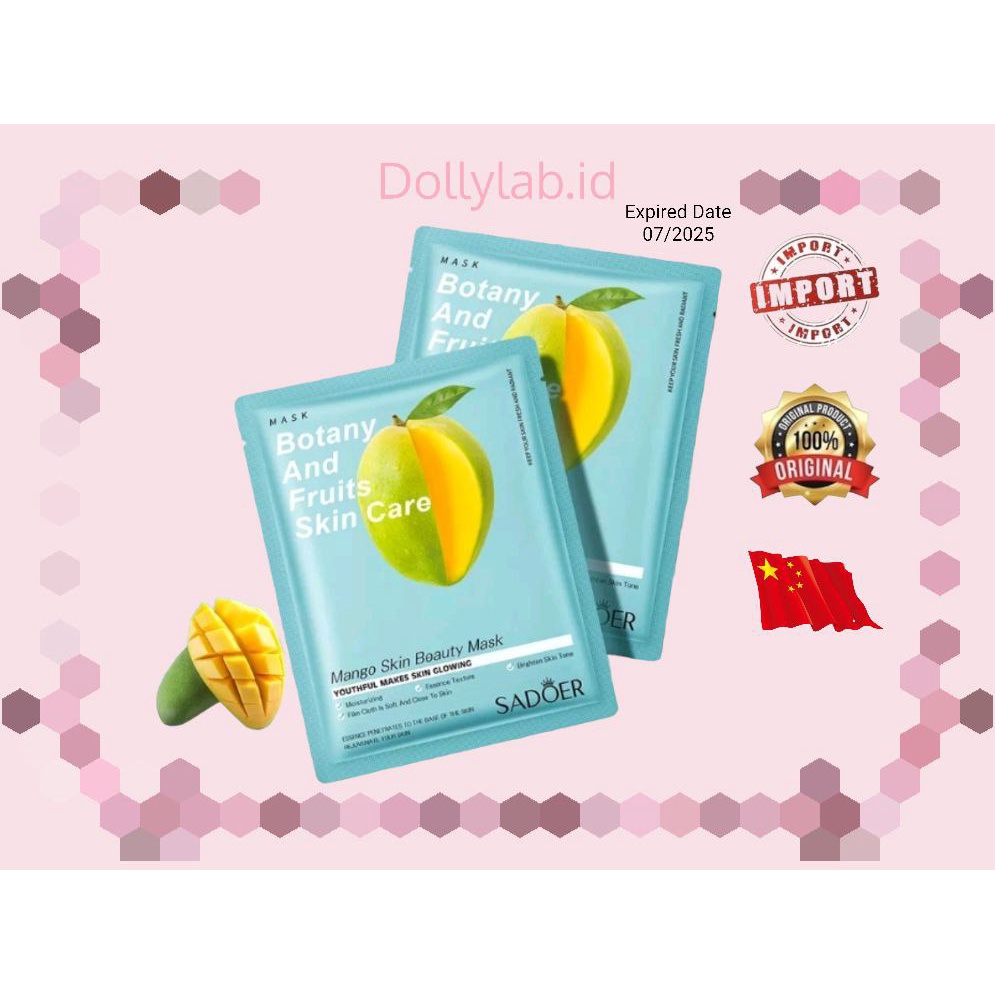 SADOER NEW Botany Fruits Facial Sheet Masker Wajah Natural Plant Mask EM027