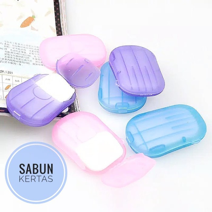 SABUN KERTAS TRAVEL PRAKTIS TRAVEL PAPER SOAP - 1 pcs WARNA ACAK