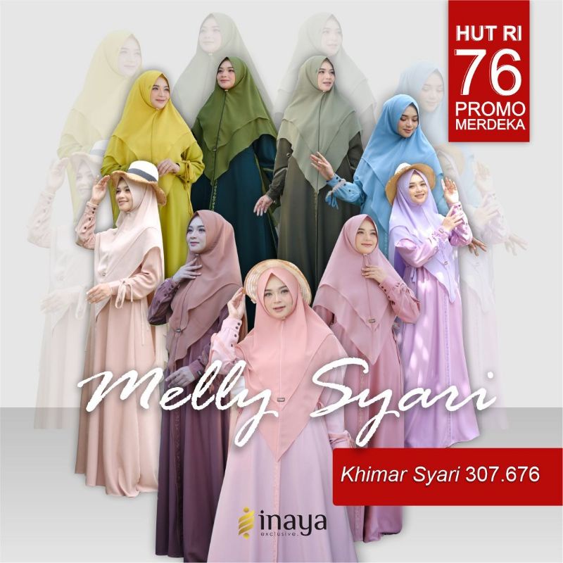 PRODUK TERBARU GAMIS SYARI SERI MELLY BY INAYA (READY STOCK)