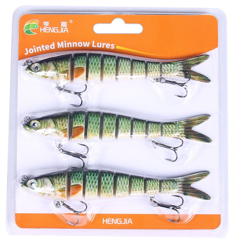 Hengjia 3pcs / Set Umpan Pancing Ikan Minnow Imitasi Bahan Plastik 13.7cm 27g Warna Campur