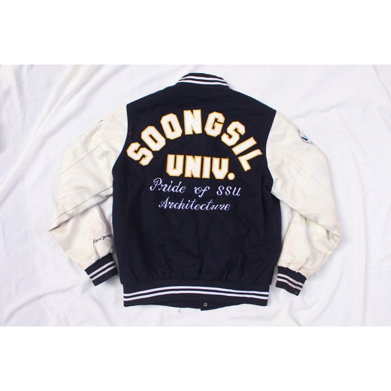 Jaket varsity leather wool soongsil