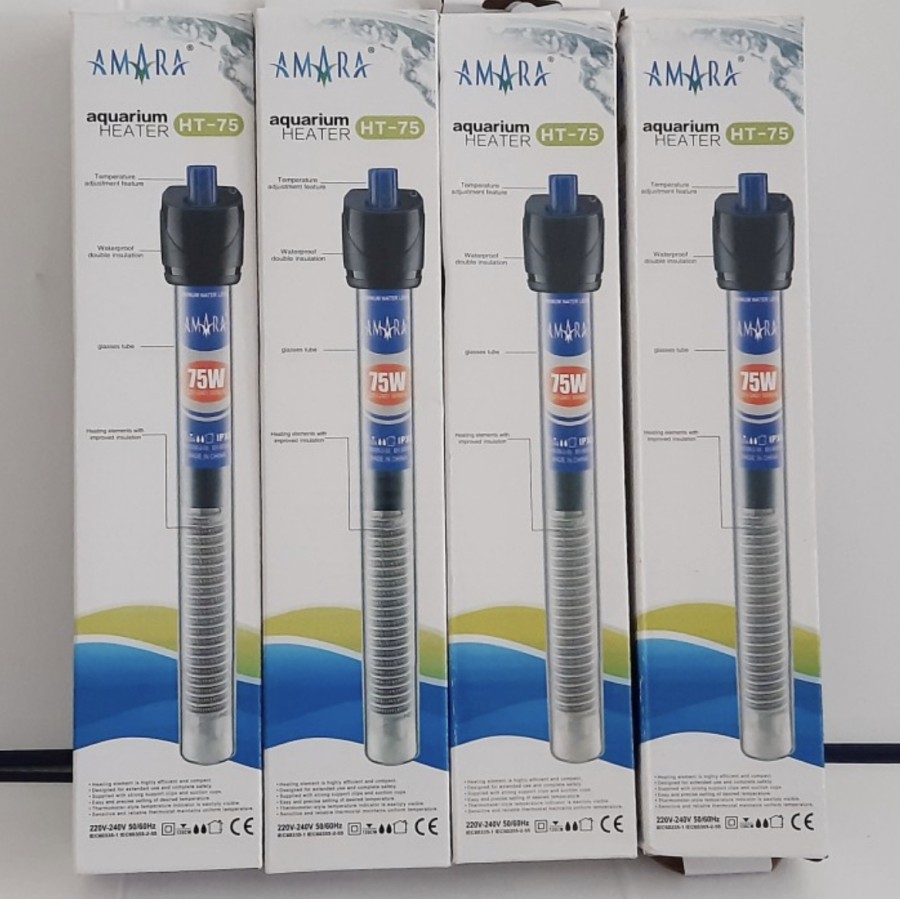 Heater Amara 75 watt Untuk Akuarium Pemanas Akuarium